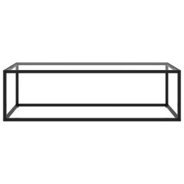 STOLIK HERBACIANY CZARNY HARTOWANE SZKŁO 120X50X35CM