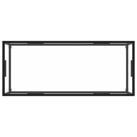 STOLIK HERBACIANY CZARNY HARTOWANE SZKŁO 120X50X35CM