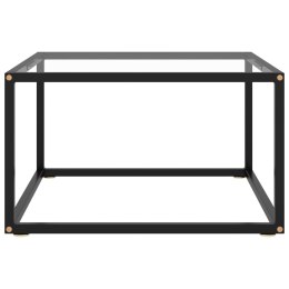 STOLIK HERBACIANY CZARNY HARTOWANE SZKŁO 60X60X35CM