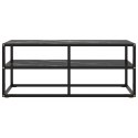 SZAFKA POD TELEWIZOR CZARNA Z MARMUROWYM SZKŁEM 100X40X40CM