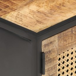 SZAFKA POD TV 90X30X40CM DREWNO MANGO I NATURALNA TRZCINA