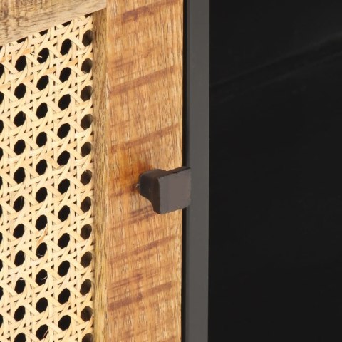 SZAFKA POD TV 90X30X40CM DREWNO MANGO I NATURALNA TRZCINA