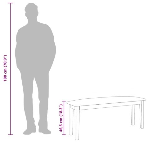 ŁAWKA 110CM BIAŁA LITE DREWNO GUMA
