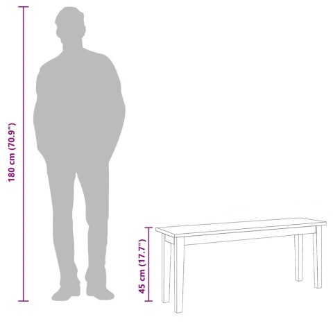 ŁAWKA 110CM BIAŁA LITE DREWNO GUMA