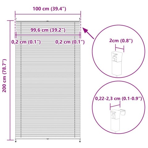 ROLETA PLISOWANA 1000X200CM BIAŁA