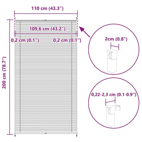 ROLETA PLISOWANA 110X200CM BIAŁA