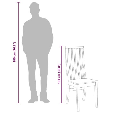 KRZESŁA DO JADALNI 2 SZT. LITE DREWNO GUMA