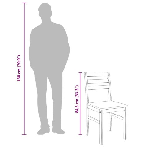 KRZESŁA DO JADALNI 2 SZT. BIAŁE LITE DREWNO GUMOWE