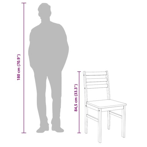 KRZESŁA DO JADALNI 2 SZT. BIAŁE LITE DREWNO GUMOWE