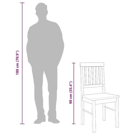 KRZESŁA DO JADALNI 2 SZT. LITE DREWNO GUMA