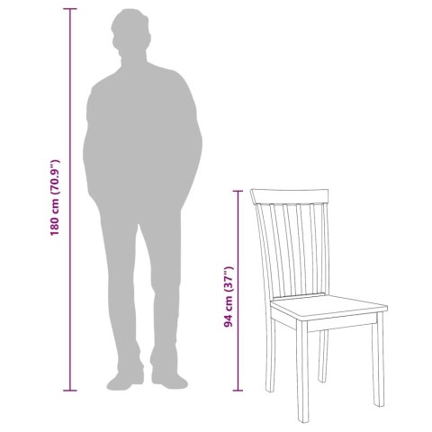 KRZESŁA DO JADALNI 2 SZT. NATURALNE DREWNO LITE GUMA