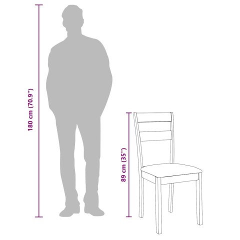 KRZESŁA DO JADALNI Z PODUSZKAMI 2 SZT. BIAŁE LITE DREWNO GUMOWE