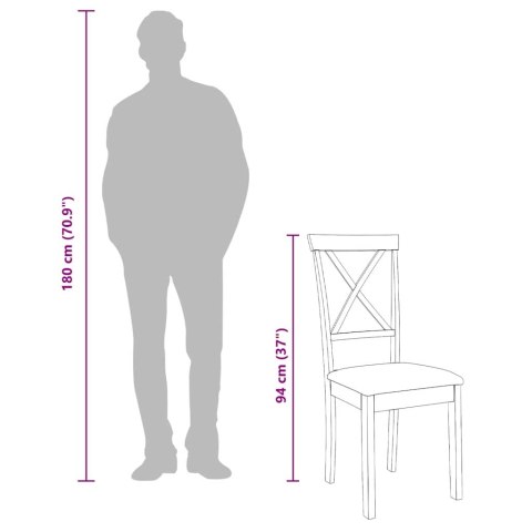 KRZESŁA DO JADALNI Z PODUSZKAMI 2 SZT. BIAŁE LITE DREWNO GUMOWE