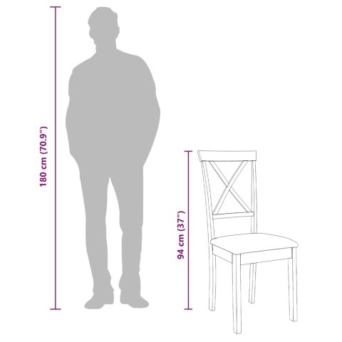 KRZESŁA DO JADALNI Z PODUSZKAMI 2 SZT. LITE DREWNO GUMOWE