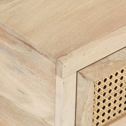 STOLIK KAWOWY 90X50X37CM DREWNO MANGO I NATURALNA TRZCINA