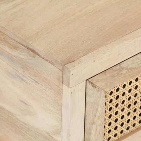 STOLIK KAWOWY 90X50X37CM DREWNO MANGO I NATURALNA TRZCINA