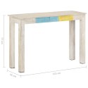 STOLIK KONSOLOWY BIAŁY 115X35X77CM SUROWE DREWNO MANGO