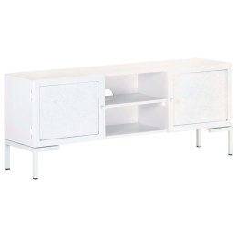 SZAFKA POD TV BIAŁA 115X30X46CM LITE DREWNO MANGO
