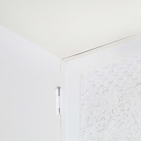 SZAFKA POD TV BIAŁA 115X30X46CM LITE DREWNO MANGO