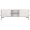 SZAFKA POD TV BIAŁA 115X30X46CM LITE DREWNO MANGO