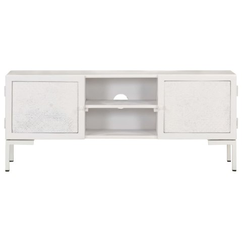 SZAFKA POD TV BIAŁA 115X30X46CM LITE DREWNO MANGO