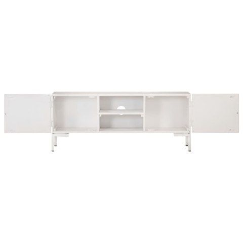 SZAFKA POD TV BIAŁA 115X30X46CM LITE DREWNO MANGO