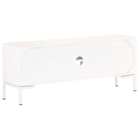 SZAFKA POD TV BIAŁA 115X30X46CM LITE DREWNO MANGO