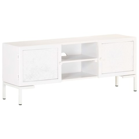 SZAFKA POD TV BIAŁA 115X30X46CM LITE DREWNO MANGO