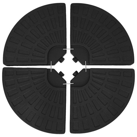 PODSTAWA POD PARASOL W FORMIE WACHLARZA 4 ELEMENTY CZARNA