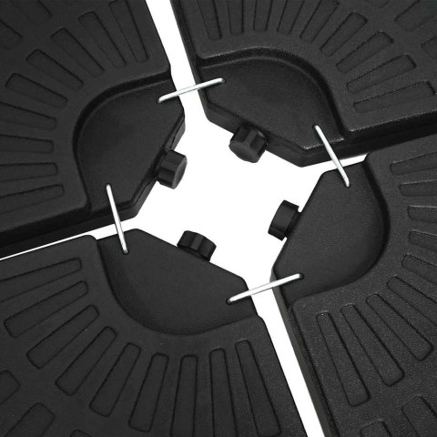 PODSTAWA POD PARASOL W FORMIE WACHLARZA 4 ELEMENTY CZARNA