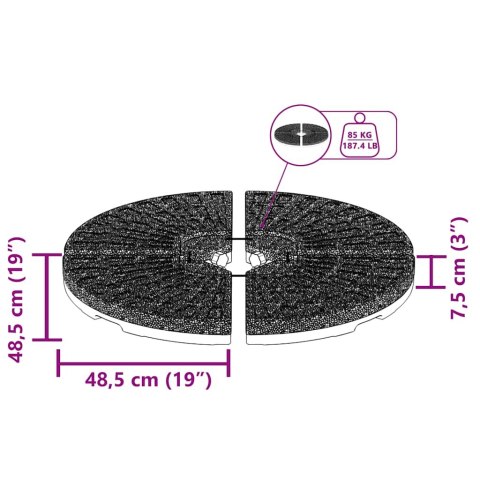 PODSTAWA POD PARASOL W FORMIE WACHLARZA 4 ELEMENTY CZARNA