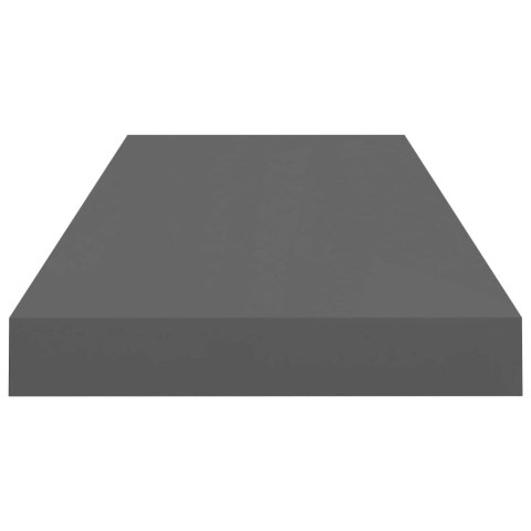 PÓŁKI ŚCIENNE 4 SZT. POŁYSK SZARE 60X23,5X3,8CM