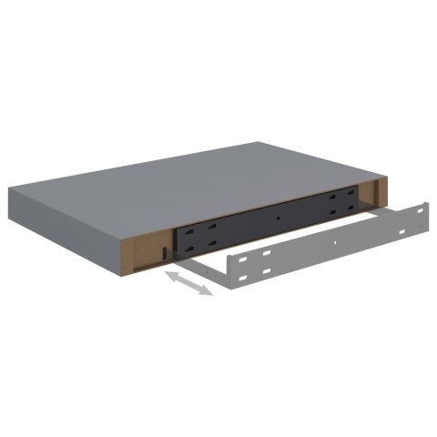 PÓŁKI ŚCIENNE 4 SZT SZARE 40X23X38CM