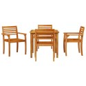 5-CZĘŚCIOWY ZESTAW JADALNIANY DO OGRODU Z LITEGO DREWNA AKACJOWEGO