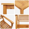 5-CZĘŚCIOWY ZESTAW JADALNIANY DO OGRODU Z LITEGO DREWNA AKACJOWEGO