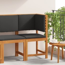 KRZESŁO NAROŻNE DO OGRODU Z PODUSZKAMI Z LITEGO DREWNA AKACJOWEGO