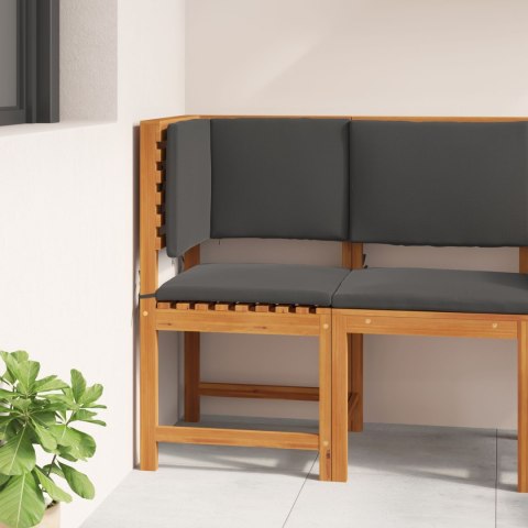 KRZESŁO NAROŻNE DO OGRODU Z PODUSZKAMI Z LITEGO DREWNA AKACJOWEGO