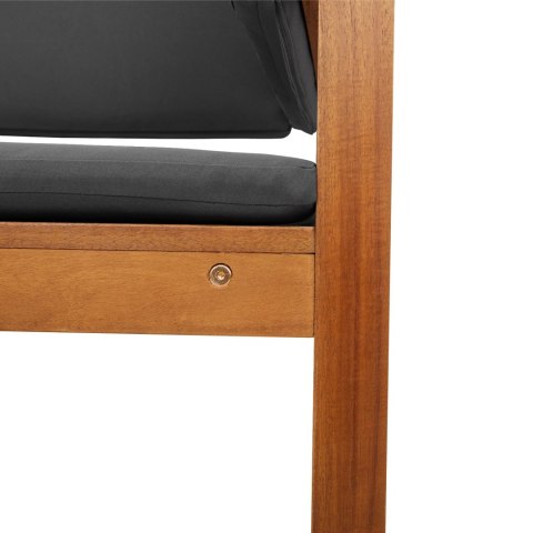 KRZESŁO NAROŻNE DO OGRODU Z PODUSZKAMI Z LITEGO DREWNA AKACJOWEGO