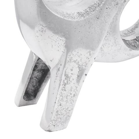 RZEŹBA BYKA SREBRNA 22X9,5X34CM ALUMINIUM