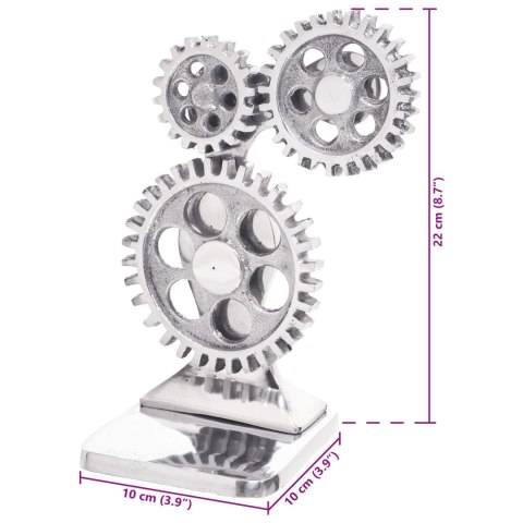 PODPÓRKI DO KSIĄŻEK 2 SZT. SREBRNE 10X10X22CM ALUMINIUM ZĘBATKA