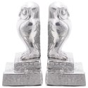 PODPÓRKI DO KSIĄŻEK 2 SZT. SREBRNE 12X9X19CM ALUMINIUM SOWA