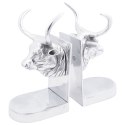 PODPÓRKI DO KSIĄŻEK 2 SZT. SREBRNE 17X15X27CM ALUMINIUM BULL