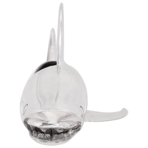 VidaXL Rzeźba Rekina Srebrny 68x20x24 cm Aluminium