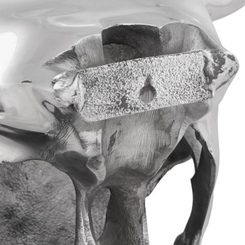 VidaXL Ścienna Czaszka Byka Srebrna 34x13x53 cm Aluminium