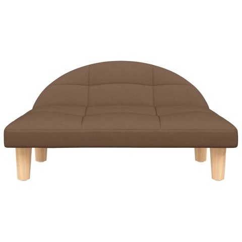 LEGOWISKO DLA PSA BRĄZOWE 70X52X30CM OBITE TKANINĄ