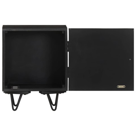 SZAFKA NOCNA Z MOSIĘŻNYM FRONTEM 40X30X50CM DREWNO MANGO