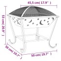 PALENISKO OGRODOWE Z POGRZEBACZEM XXL STALOWE CZARNE MISA OGNISKO 50 CM