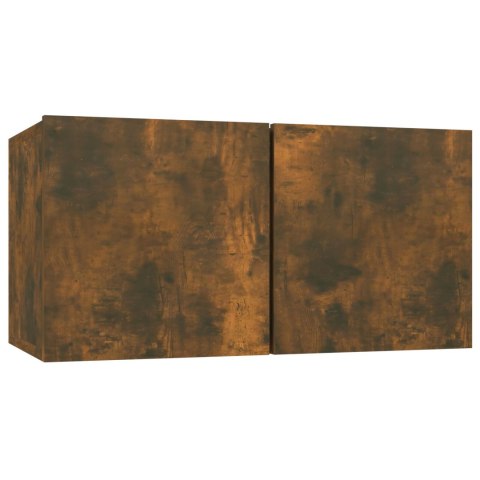 SZAFKI WISZĄCE POD TV 2 SZT. PRZYDYMIONY DĄB 60X30X30CM