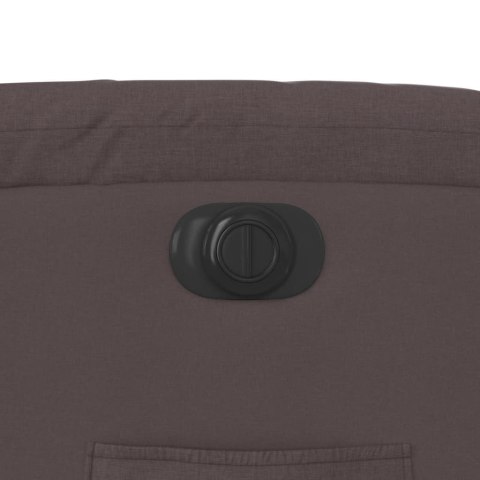 ELEKTRYCZNY FOTEL ROZKŁADANY CIEMNOBRĄZOWY OBITY TKANINĄ