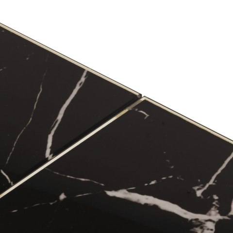 STOLIK KAWOWY ZŁOTY STAL NIERDZEWNA I SZKŁO HARTOWANE